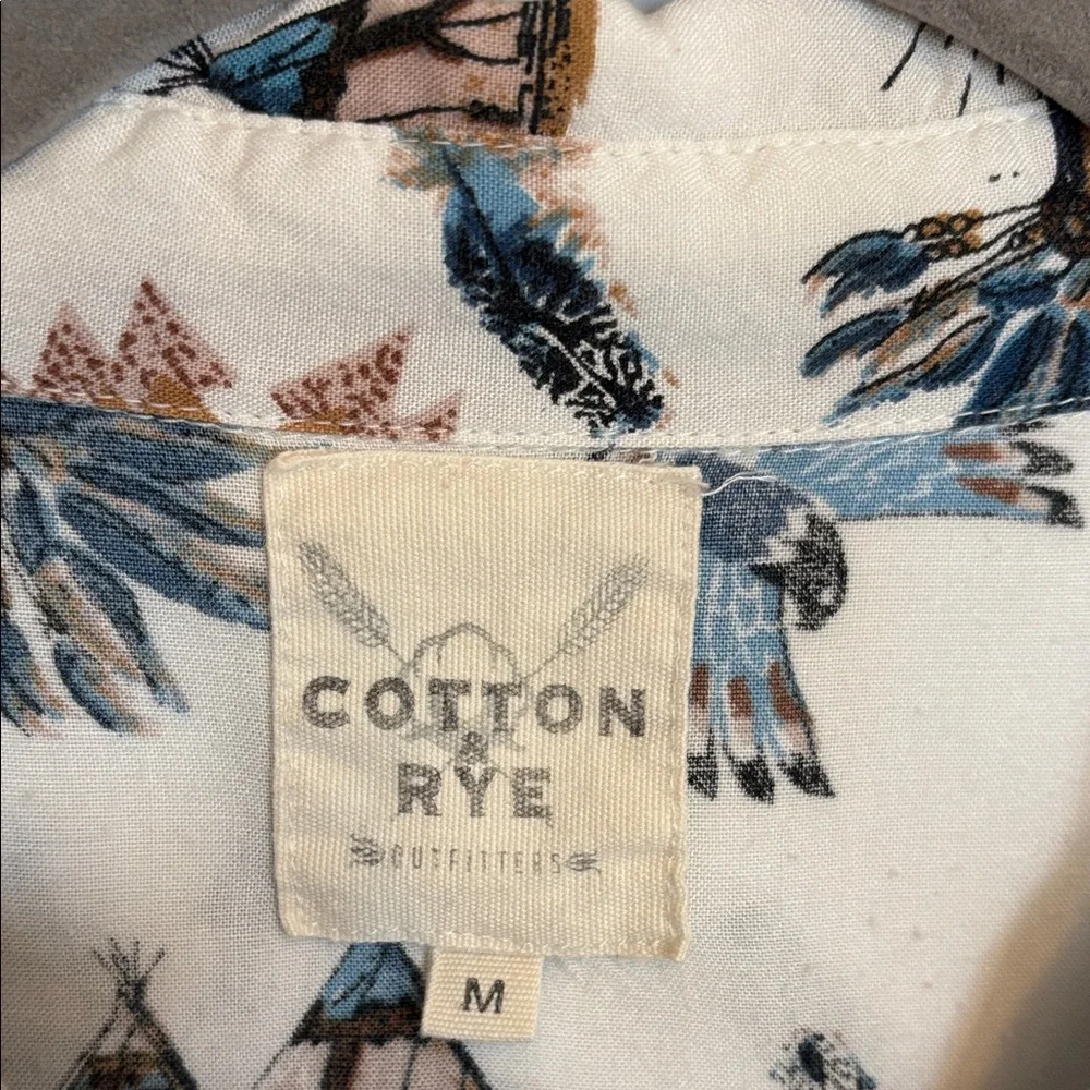 Women's White Medium Western Desert Print Button Down Shirt - Picture 8 of 10